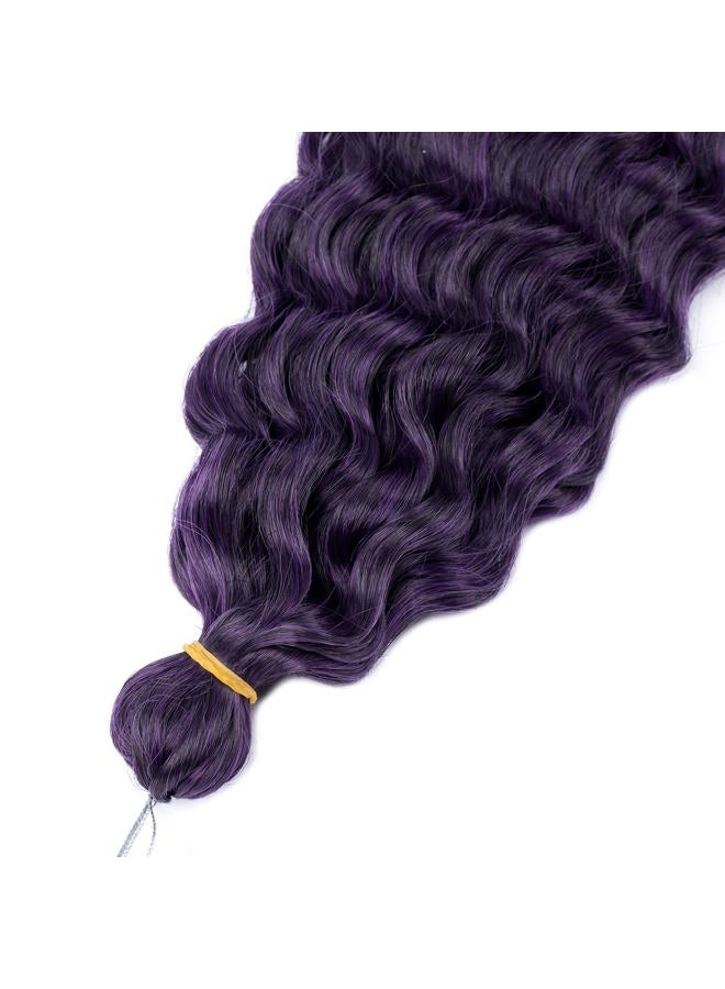 MAYSA Purple Crochet Hair Extensions 30inch Deep Wave Braiding Crochet Hair 6Packs Soft Synthetic Curly Crochet Hair Extensions for Women #1BTpurple - Image 5